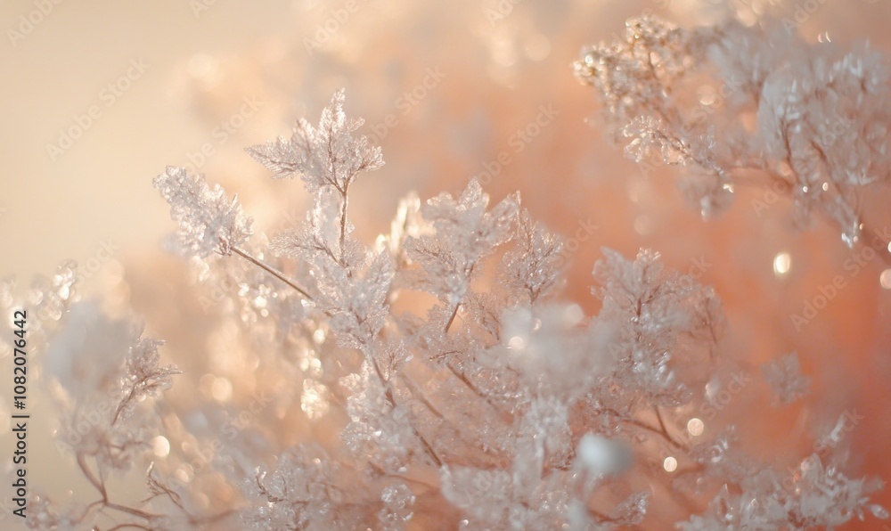 A close up of a bunch of white flowers with frost on them A close up of a bunch of white flowers with frost on them