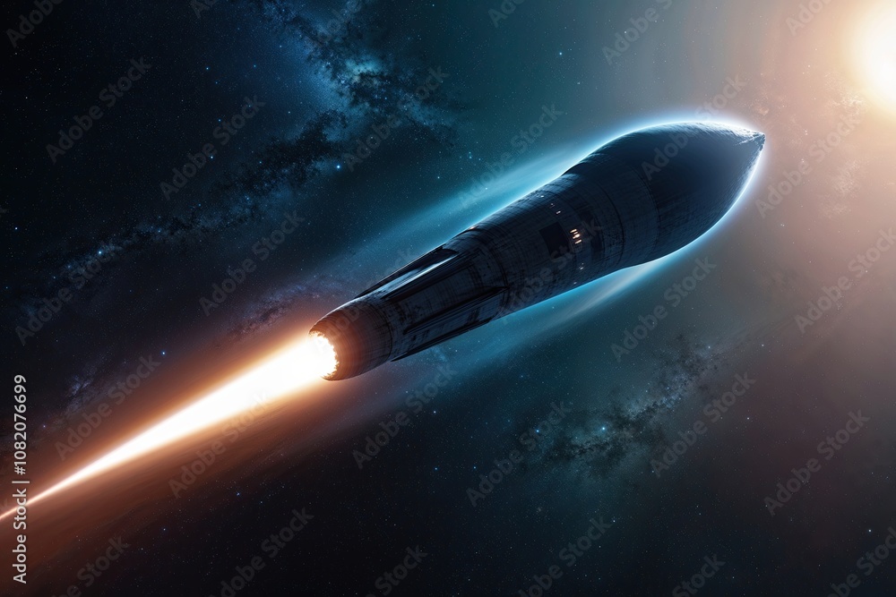 Obraz premium Isolated Comet in Vast Celestial Space Background