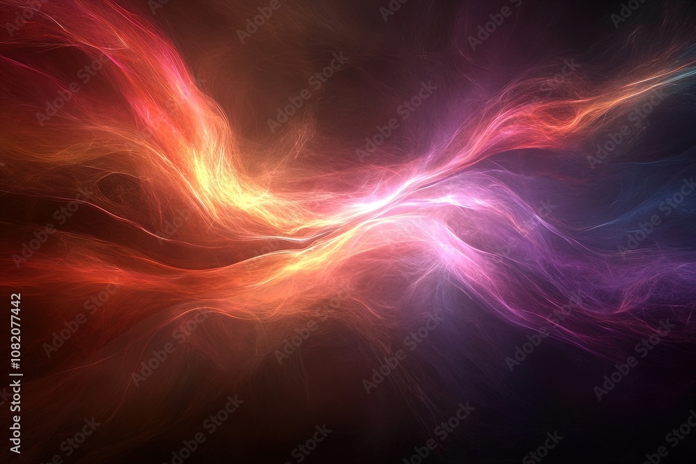 Colorful Abstract Swirl of Vibrant Hues Blending Together in a Cosmic Design With Glowing Energy Colorful Abstract Swirl of Vibrant Hues Blending Together in a Cosmic Design With Glowing Energy