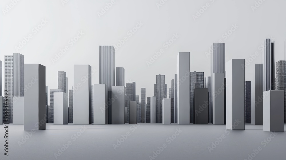Urban skyline with smart grid networks integrated into city planning, representing futuristic infrastructure and modernization