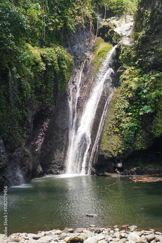 The beauty of Tebela Waterfall in Banyumas Regency, Central Java, indonesia. It was taken on November 18, 2024 by a professional. It's a wonderful waterfall with a nice view