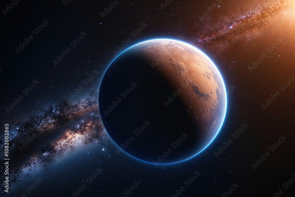 Obraz premium Isolated Mars Planet 3D Cutout in Space Sphere Visualization