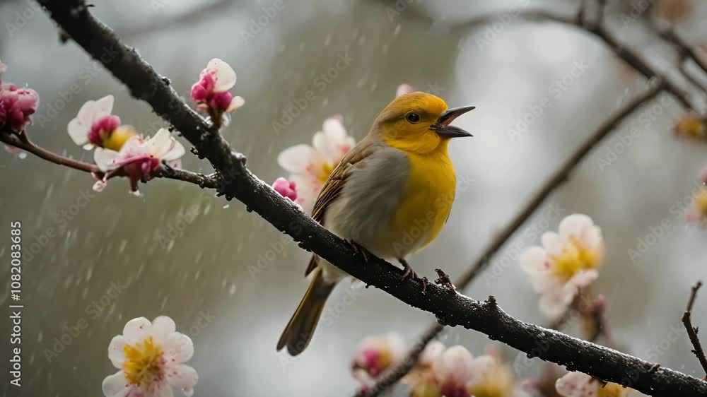 birds singing in rain, flowers in raining, nature animation, relaxing nature, nature videos, stock videos birds singing in rain, flowers in raining, nature animation, relaxing nature, nature videos, stock videos