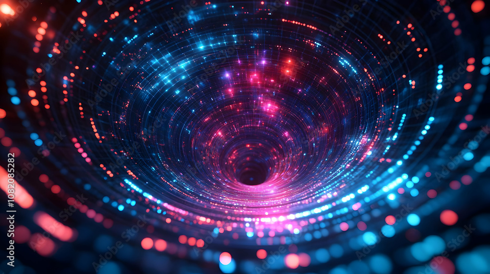3D Abstract Background - Swirling Vortex of Light and Data 3D Abstract Background - Swirling Vortex of Light and Data