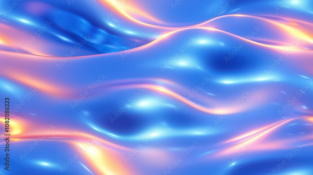 Abstract iridescent liquid texture with vibrant waves and reflections Abstract iridescent liquid texture with vibrant waves and reflections