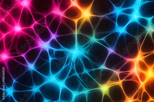 Abstract Background - Vibrant Neon Network