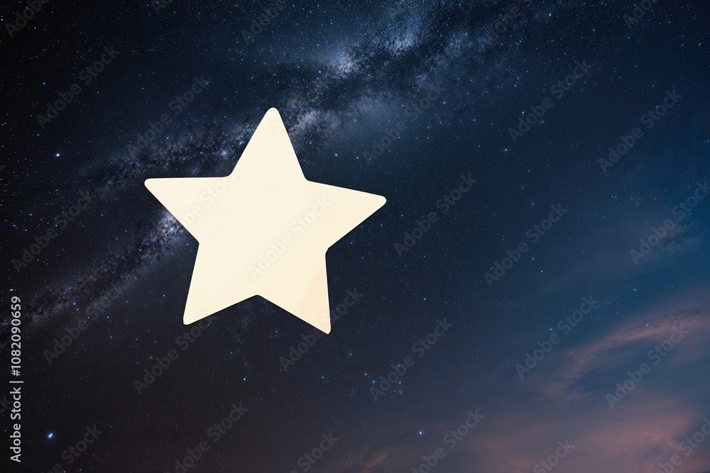 Isolated Star Shape on Starry Sky Background Isolated Star Shape on Starry Sky Background