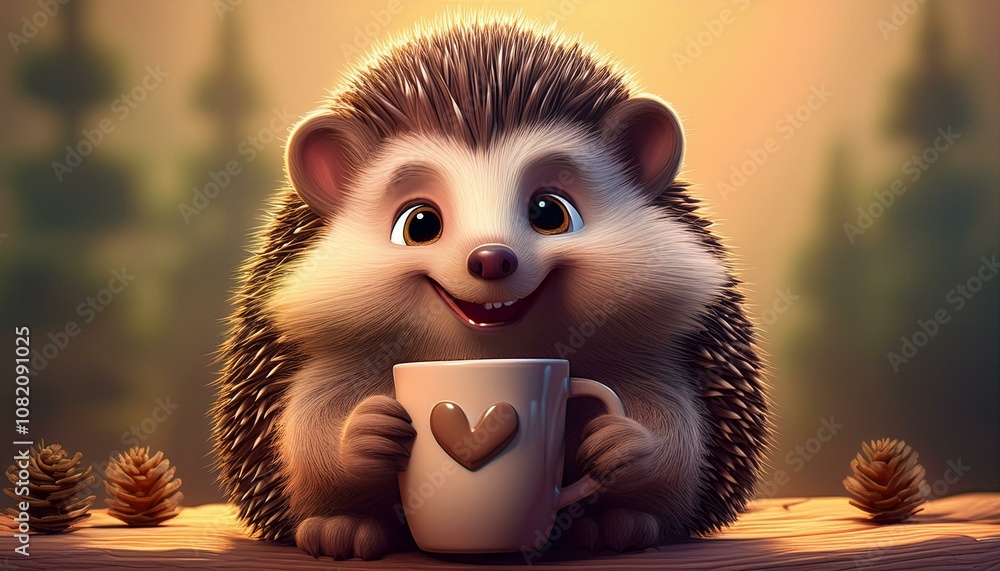 hedgehog with a mug
hedgehog with a mug