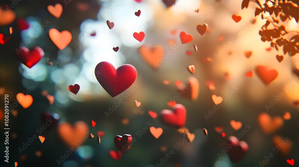 3d floating heart icon for social media background, Valentine Day theme. 3d rendering 3d floating heart icon for social media background, Valentine Day theme. 3d rendering