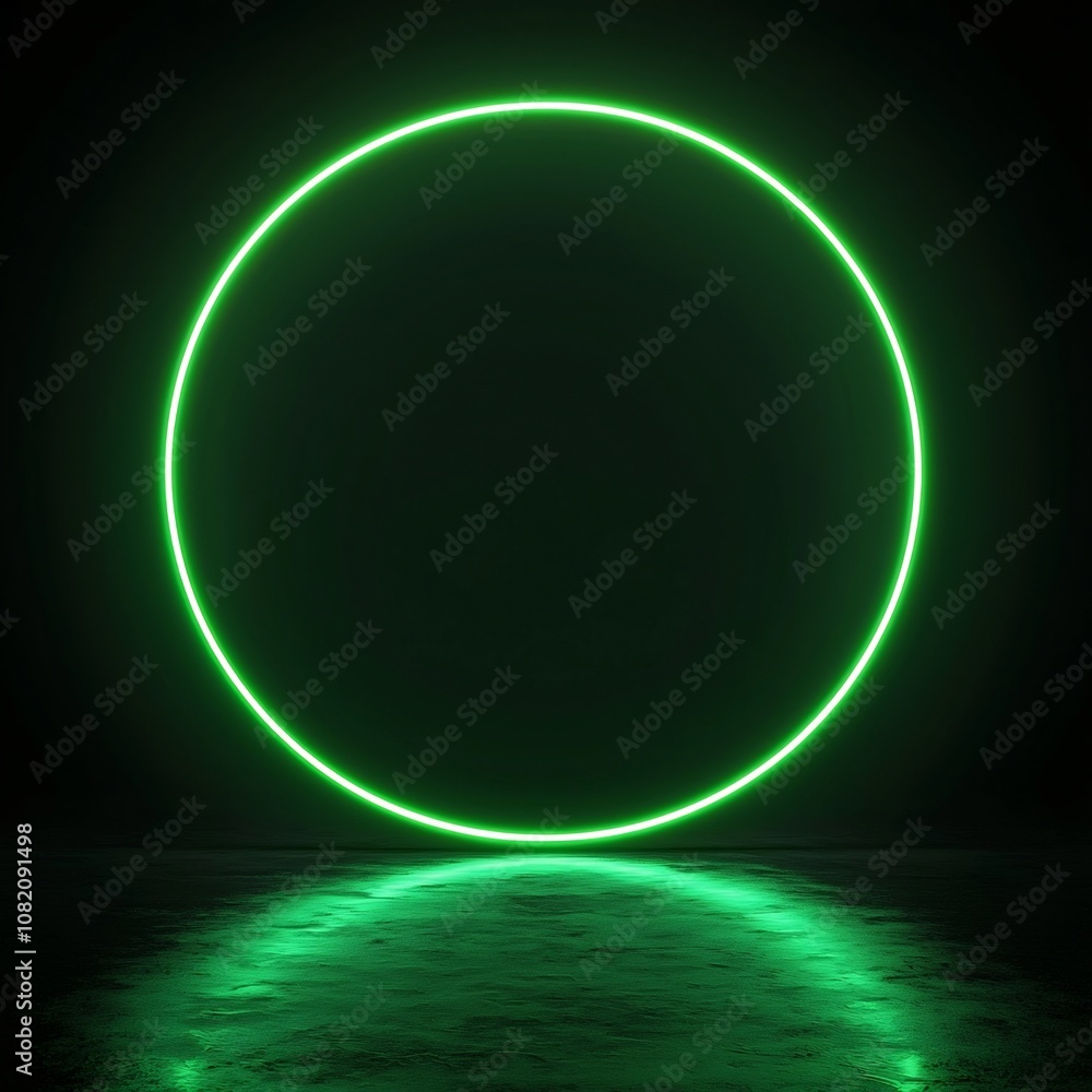 Sleek Neon Green Circle Glowing Minimalist Backdrop for Product Concept Display Sleek Neon Green Circle Glowing Minimalist Backdrop for Product Concept Display