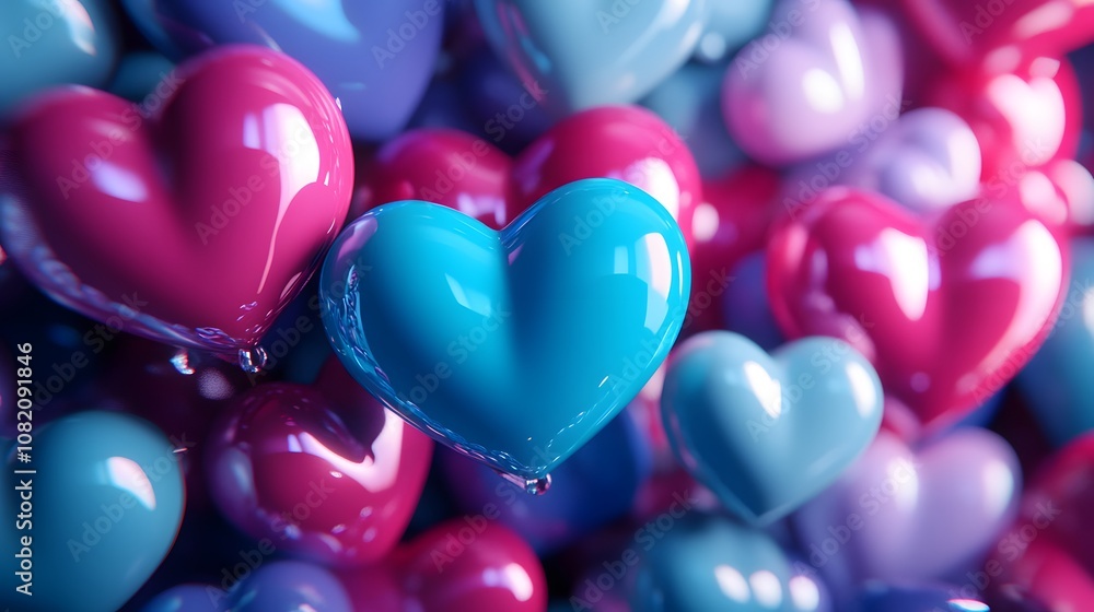 3d floating heart icon for social media background, Valentine Day theme. 3d rendering 3d floating heart icon for social media background, Valentine Day theme. 3d rendering