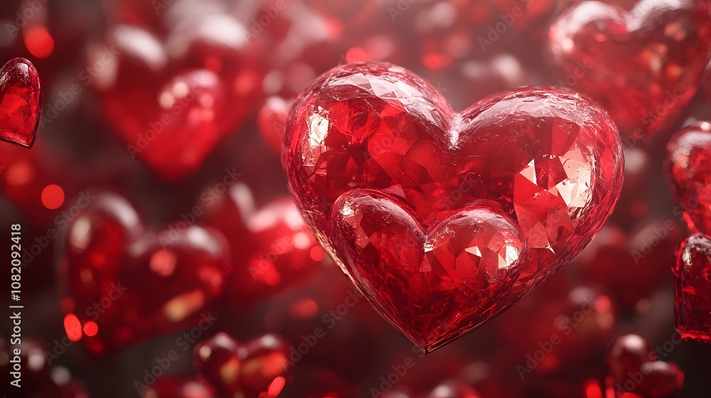 3d floating heart icon for social media background, Valentine Day theme. 3d rendering 3d floating heart icon for social media background, Valentine Day theme. 3d rendering