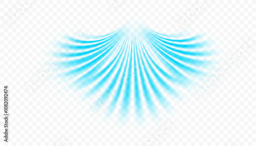 Air, wind effect isolated transparent background. Airflow overlay: fresh air for cleaning, cooling or changing the air. Wind Wave Effect. 3D vector illustration.