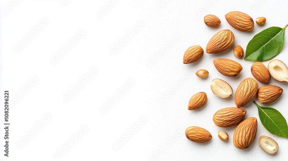 A photostock of various whole almonds and scattered pieces on isolated on transparent PNG background, High Quality. A photostock of various whole almonds and scattered pieces on isolated on transparent PNG background, High Quality.