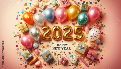 Unique Happy New Year 2025 Covers for Facebook, Twitter,