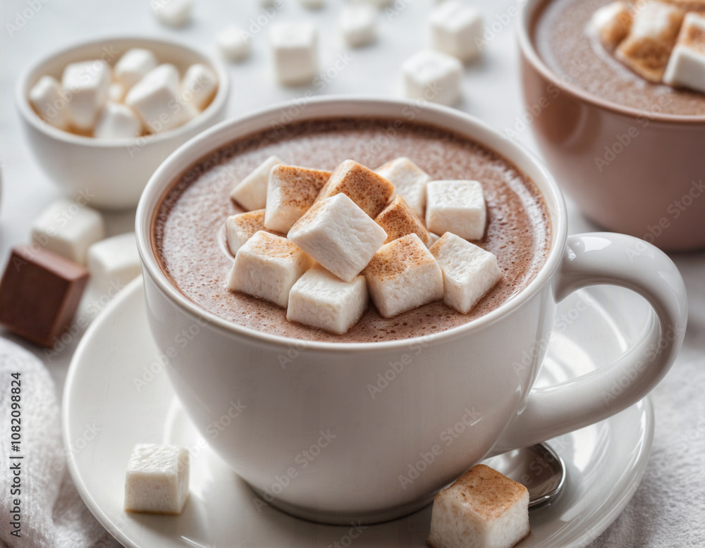 Hot chocolate and marshmallow Hot chocolate and marshmallow