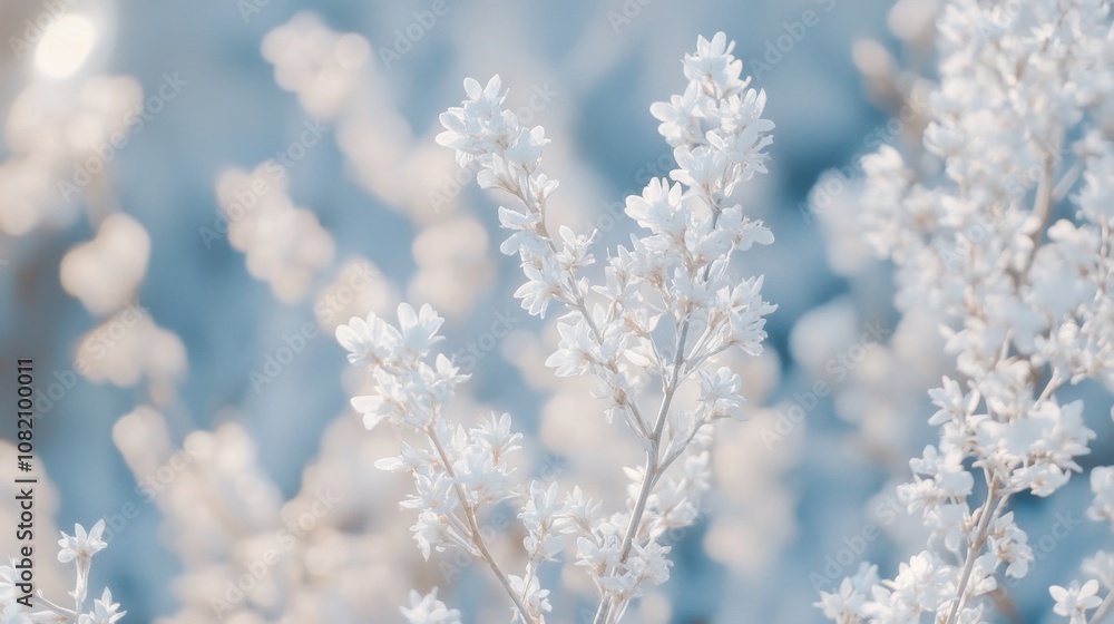 Delicate White Flowers Against a Soft Blue Background, Capturing the Essence of Nature’s Tranquility and Serenity in a Dreamy Setting for Artistic Inspiration Delicate White Flowers Against a Soft Blue Background, Capturing the Essence of Nature’s Tranquility and Serenity in a Dreamy Setting for Artistic Inspiration