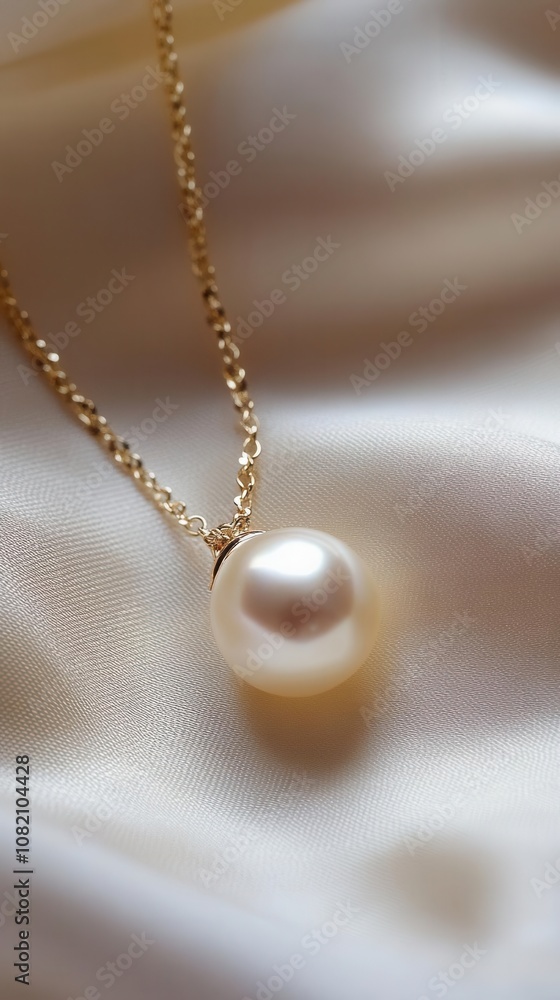 Elegant Pearl Necklace Showcase Jewelry Photography Soft Fabric Background Close-up Perspective Luxury Concept Presentation Elegant Pearl Necklace Showcase Jewelry Photography Soft Fabric Background Close-up Perspective Luxury Concept Presentation