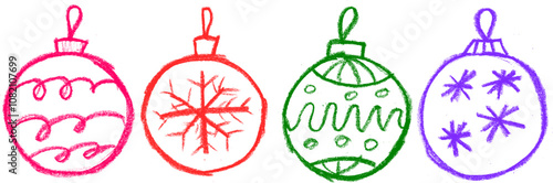 Pine Tree Branches Christmas Drawing Crayon Chalk Vector
