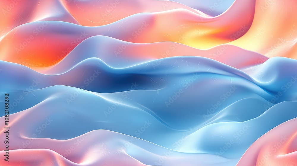 Abstract pastel waves: soft, fluid patterns with blue and pink gradient Abstract pastel waves: soft, fluid patterns with blue and pink gradient