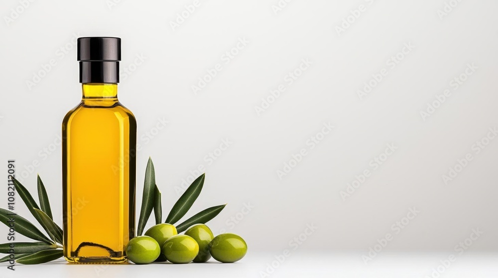 A photostock of a bottle of olive oil with fresh green olives next to it on isolated on transparent PNG background, High Quality. A photostock of a bottle of olive oil with fresh green olives next to it on isolated on transparent PNG background, High Quality.