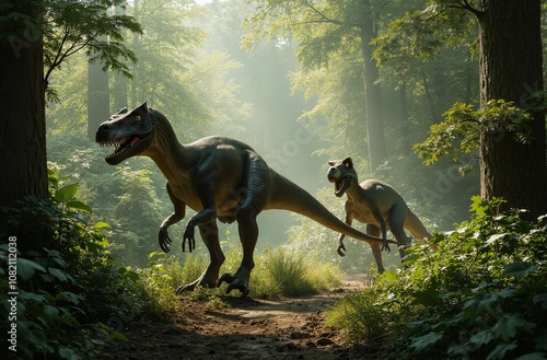 dinosaur in the forest
