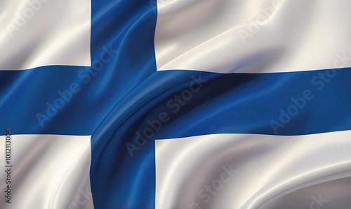 finnish flag for national Day or Independence Day of finland photo