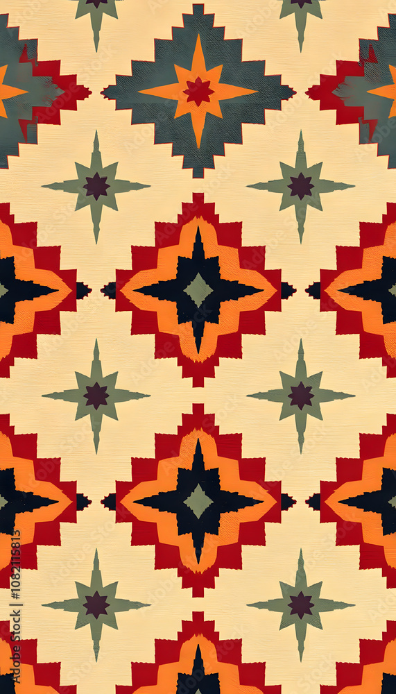 Geometric kilim ikat pattern with grunge texture, professional photography Geometric kilim ikat pattern with grunge texture, professional photography