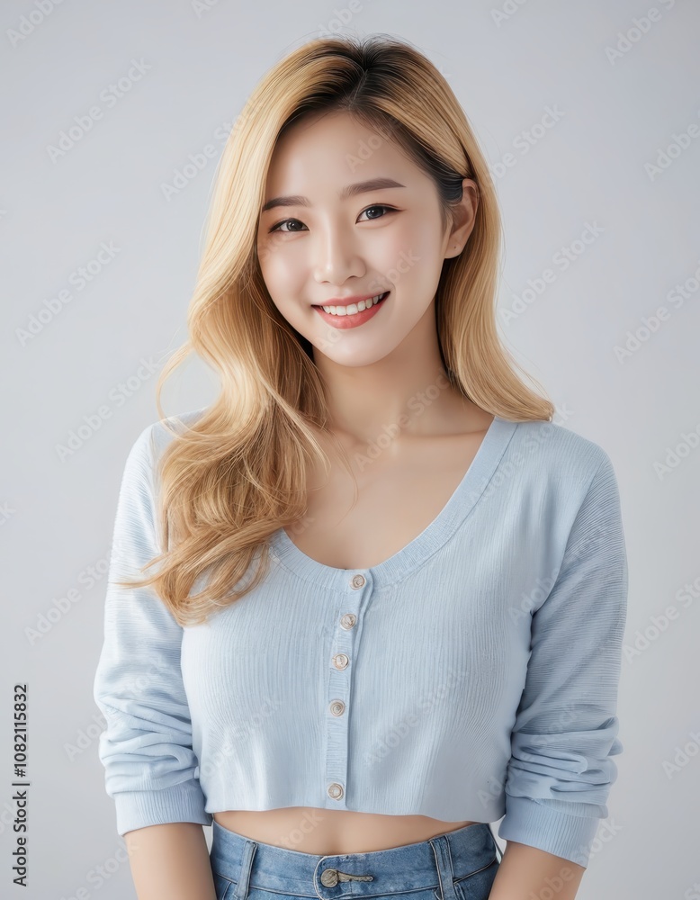 portrait of beautiful young Korean girls smiling and looking cheerful portrait of beautiful young Korean girls smiling and looking cheerful