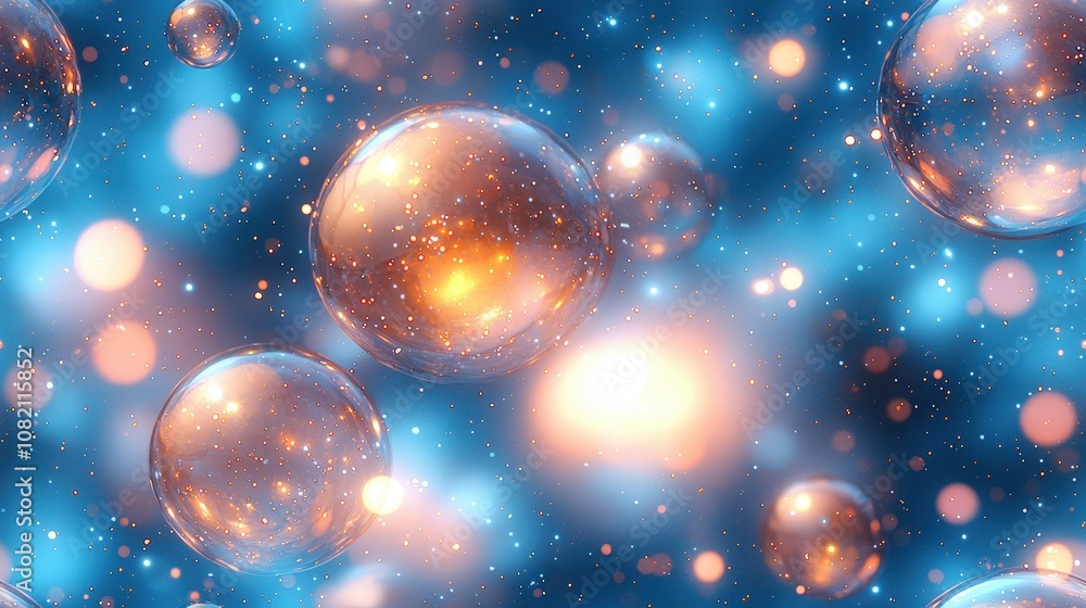 Vibrant abstract bubble background with sparkling lights and soft glow Vibrant abstract bubble background with sparkling lights and soft glow