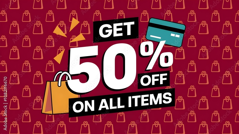 Fototapeta premium Poster for the sale and discount for business purpose