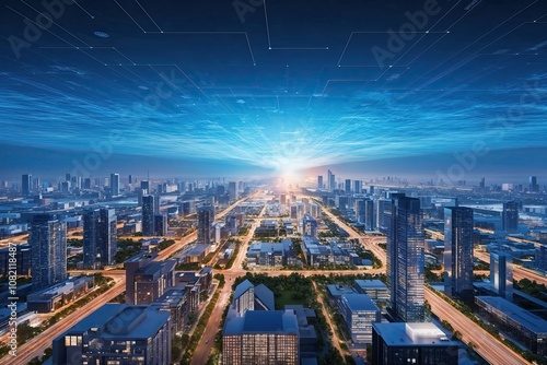 Wallpaper Mural Future Real Estate Investment Opportunities with Innovative Digital Cityscape Holograms Torontodigital.ca