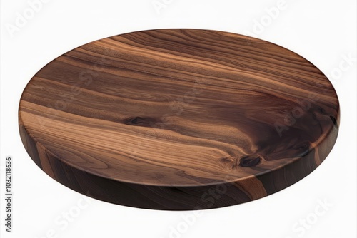 Round Walnut Wood Serving Tray 