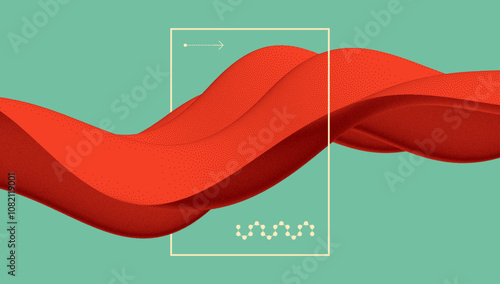 3D wave of small particles. Dynamic background with stipple effect. Abstract vector illustration for flyers, brochures, booklets and websites design.