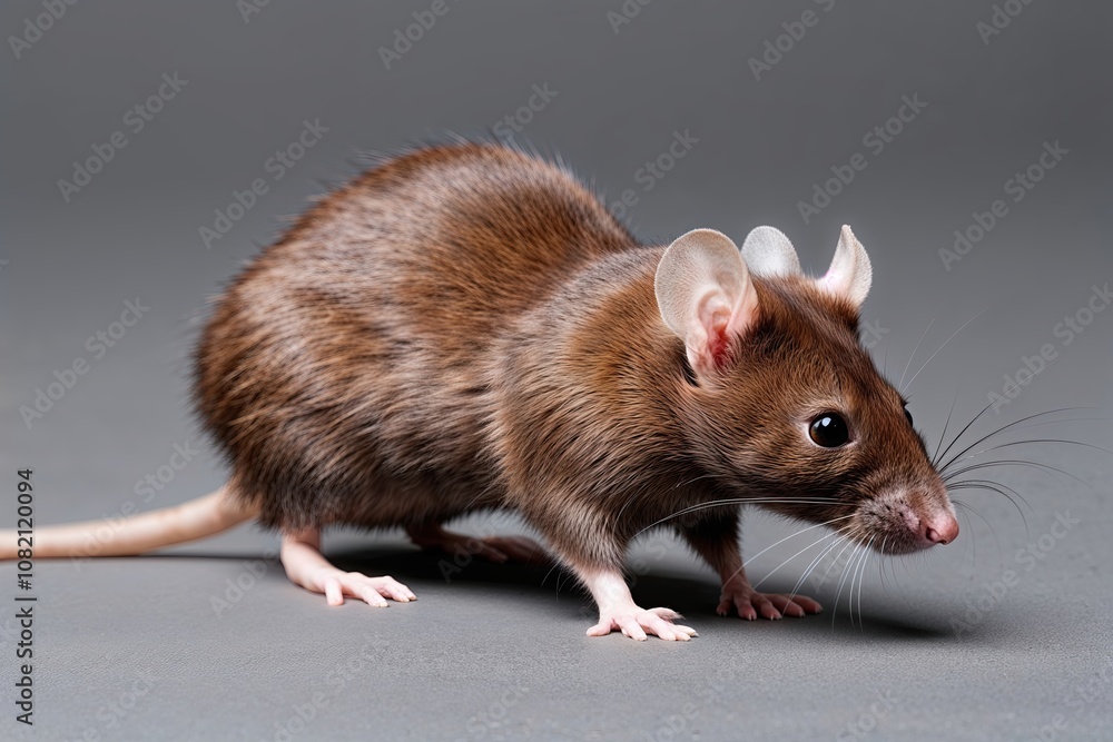 Isolated Brown Fur Rat Image on Clear Background Isolated Brown Fur Rat Image on Clear Background