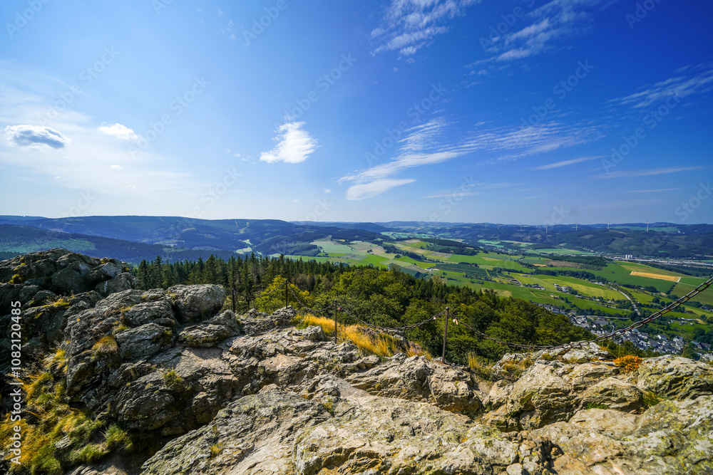 Landscape near Bruchhauser Steine at Istenberg in the Rothaar Mountains. Hiking trails in the Sauerland.
Landscape near Bruchhauser Steine at Istenberg in the Rothaar Mountains. Hiking trails in the Sauerland.