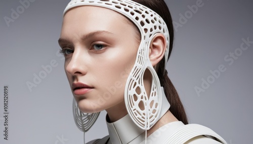 A set of futuristic fashion accessories crafted from bio-engineered polymers and lab-grown fibers 