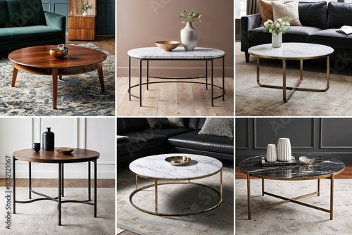 Vintage Wooden and Stylish Steel Marble Coffee Tables for a Sophisticated Home Collection
