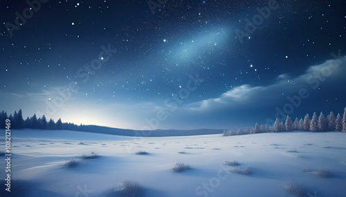 수많은 별이 빛나는 고요한 겨울밤의 하늘