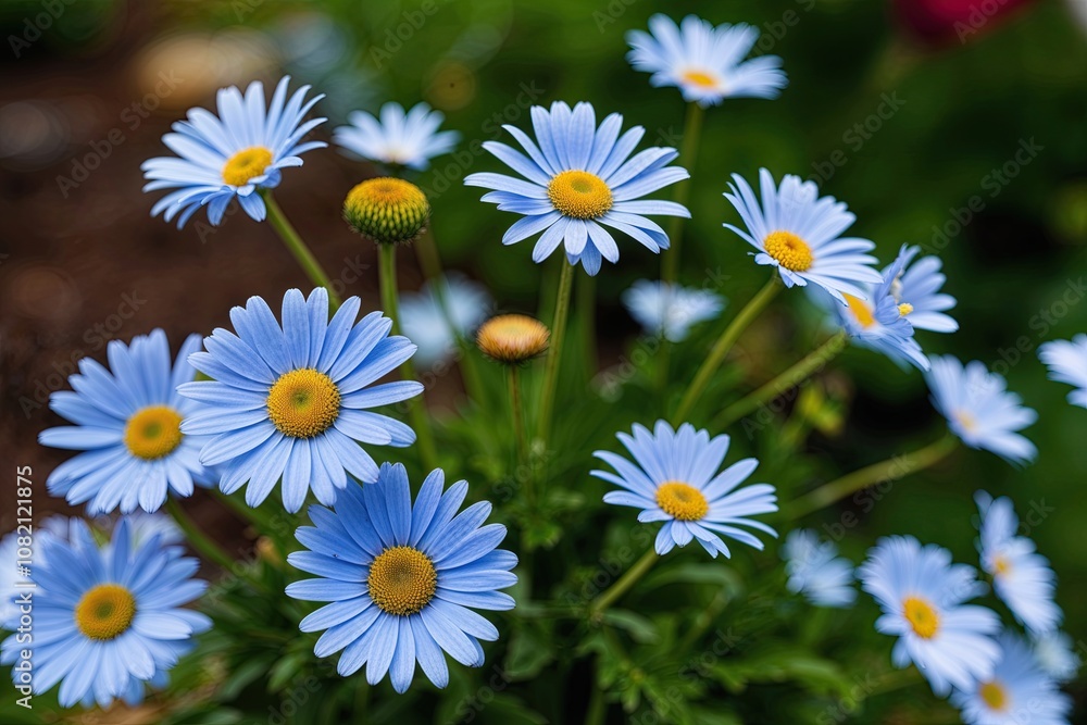 Beautiful Blue Daisy Flower in Natural Garden Floral Arrangement Beautiful Blue Daisy Flower in Natural Garden Floral Arrangement