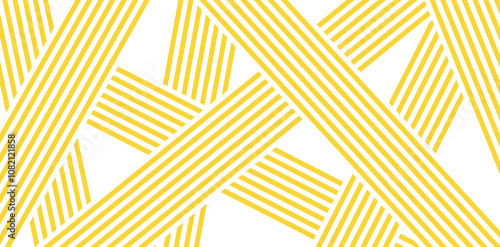 Doodle ramen banner. Yellow asian ramen pattern background. Wave abstract horizontal pattern 