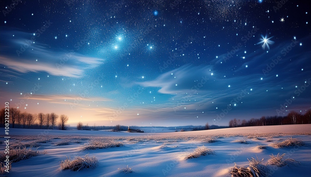 수많은 별이 빛나는 고요한 겨울밤의 하늘