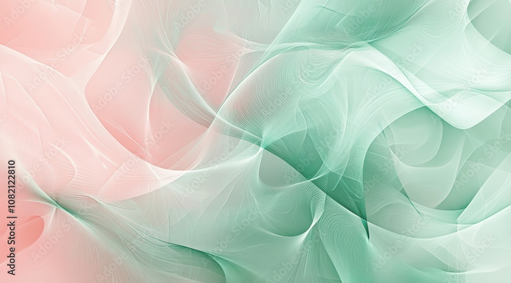 Fototapeta premium digital background for network abilities, technological processes. pale pink and sage green colors 