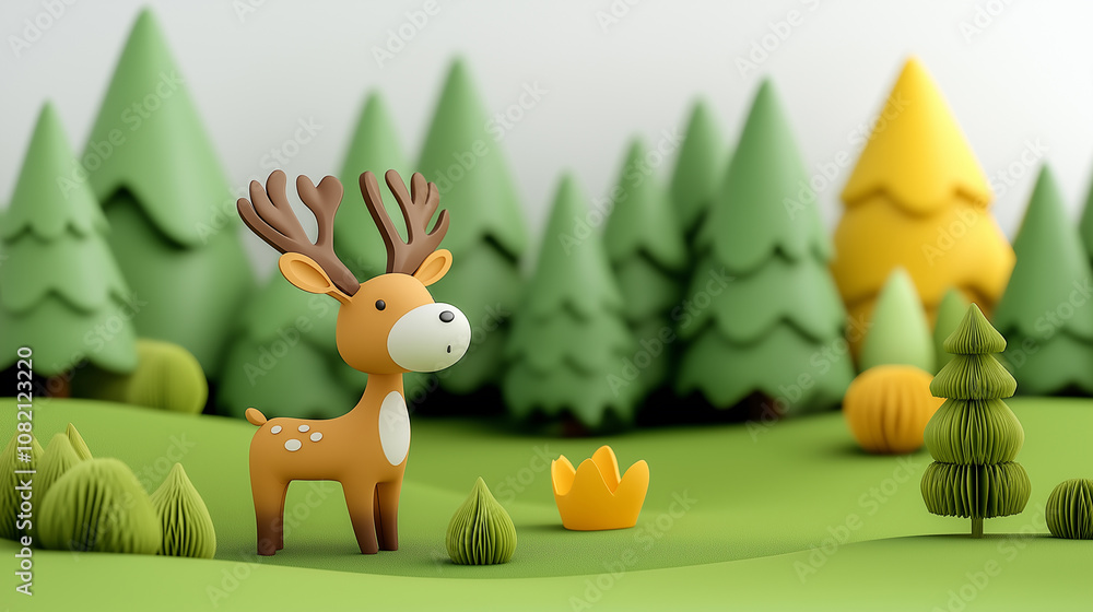 a 3D cartoon of nature engaging in an activity relevant to the theme of nature a 3D cartoon of nature engaging in an activity relevant to the theme of nature