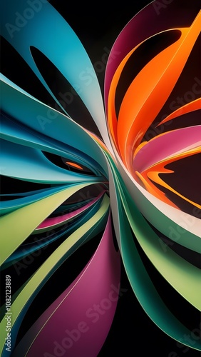 Wallpaper Mural Dynamic Energy of Abstract Lines Torontodigital.ca