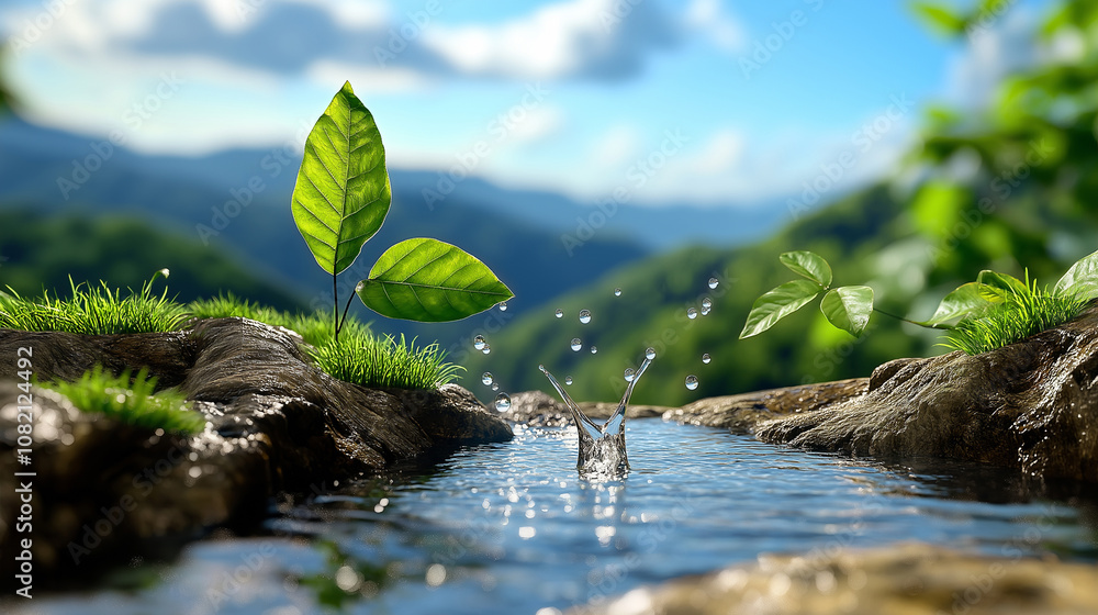 a photorealistic image of nature engaging in an activity relevant to the theme of nature a photorealistic image of nature engaging in an activity relevant to the theme of nature