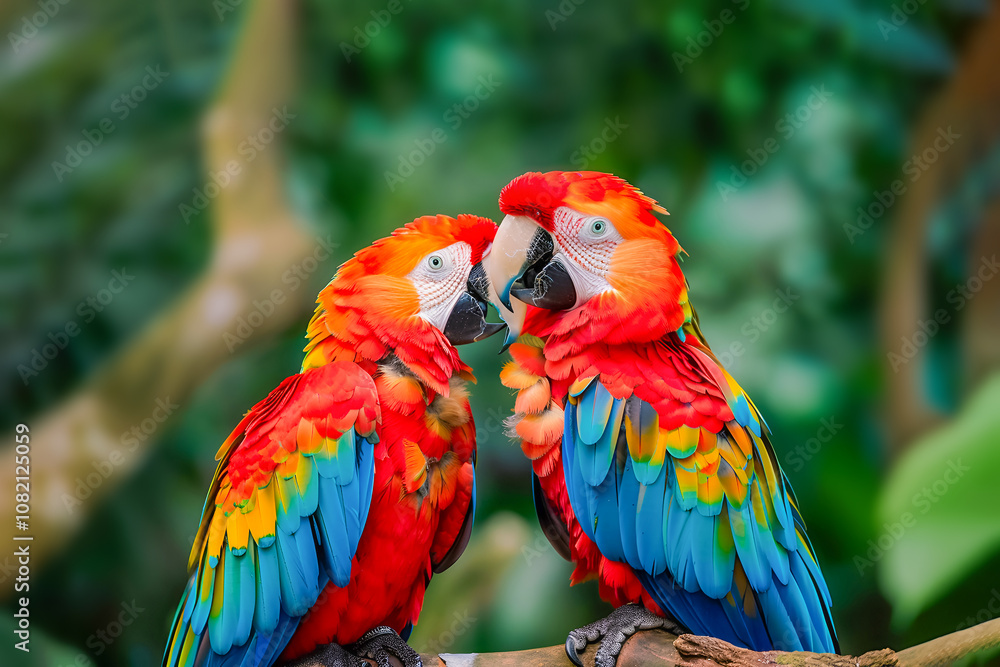 Parrot sitting on nature blurred background Parrot sitting on nature blurred background