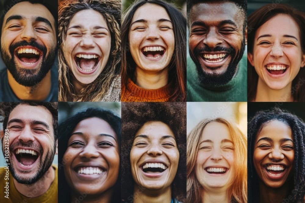 A joyful collection of smiling faces showcasing happiness and diversity. Laughter connects us all in a beautiful way. Perfect for celebration themes. Generative AI A joyful collection of smiling faces showcasing happiness and diversity. Laughter connects us all in a beautiful way. Perfect for celebration themes. Generative AI