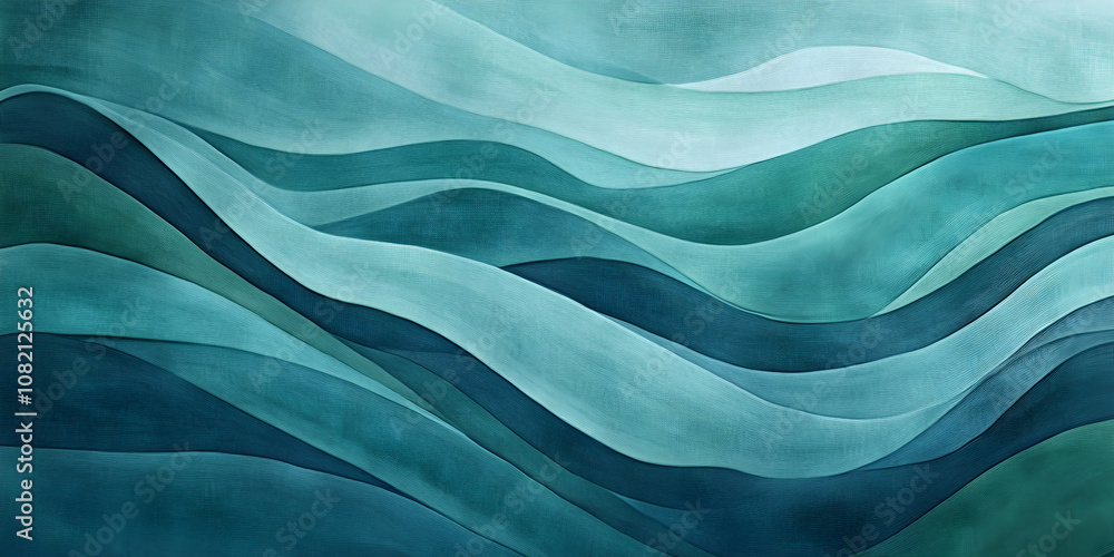 Abstract waves of color create a calming visual experience in various shades of blue and green, evoking tranquility and serenity Abstract waves of color create a calming visual experience in various shades of blue and green, evoking tranquility and serenity