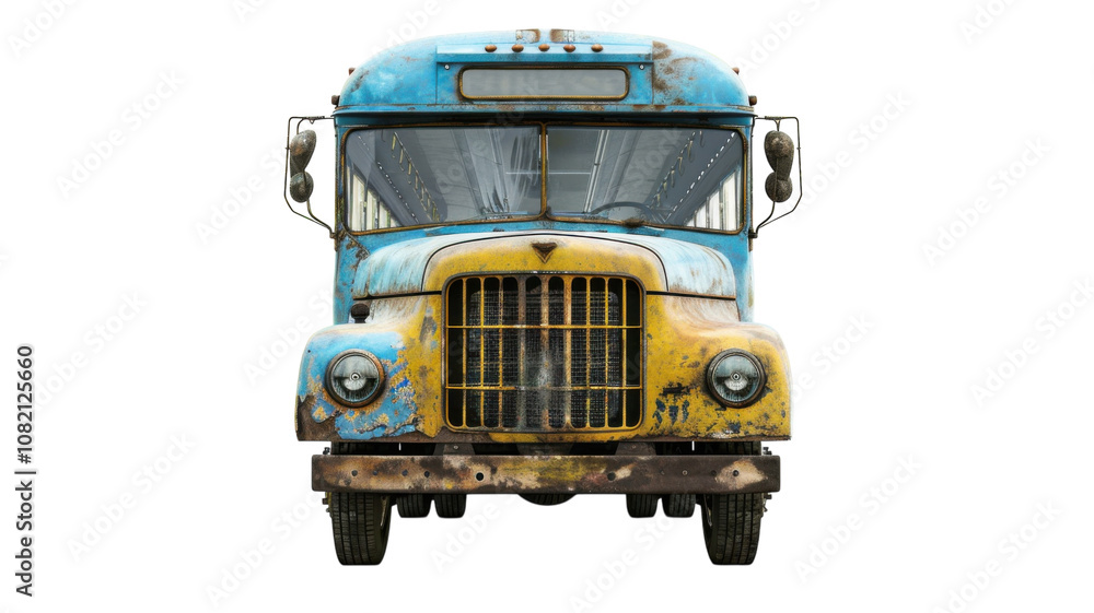 A Comprehensive Front View of a Modern Bus Isolated on a White Background, Ideal for Transport and Travel Marketing Uses A Comprehensive Front View of a Modern Bus Isolated on a White Background, Ideal for Transport and Travel Marketing Uses